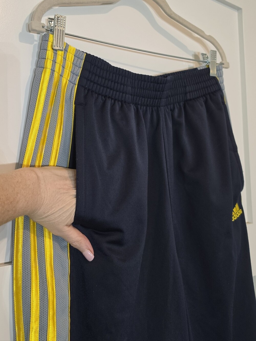 Vintage Adidas Warm Up Basketball Athletic Pants Classic Baggy Navy Size Large - Picture 7 of 13